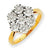 10k Yellow Gold & Rhodium Polished Diamond Ring