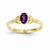 10k Yellow Gold Purple Amethyst & Diamond Ring