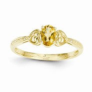 10k Yellow Gold Citrine Diamond Ring