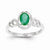 10k White Gold Genuine Emerald Diamond Ring