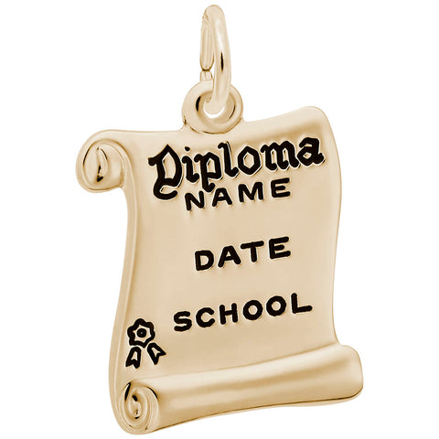 Diploma Charm in Yellow Gold Plated