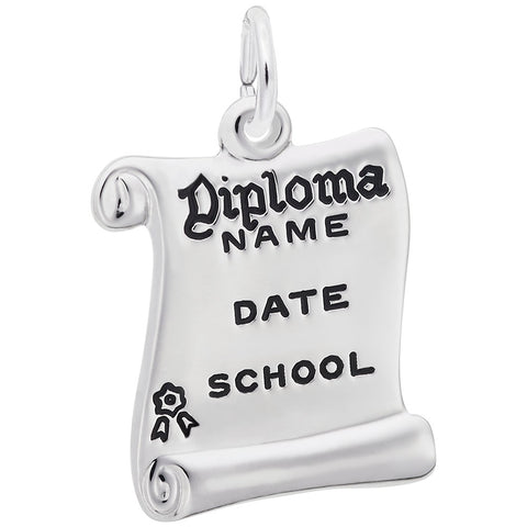 Diploma Charm In Sterling Silver