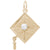 Graduation Cap Charm in Yellow Gold Plated