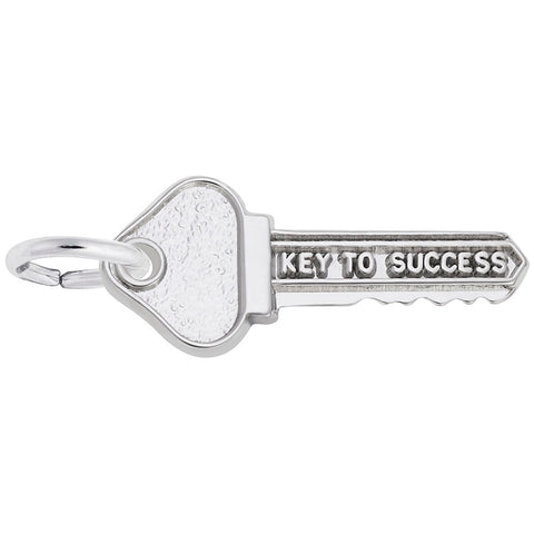 Key To Success Charm In 14K White Gold