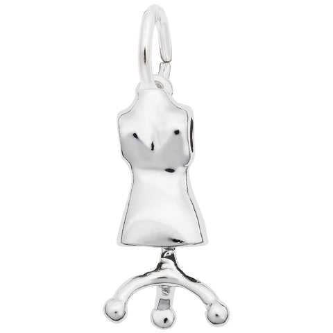 Dress Form Charm In Sterling Silver