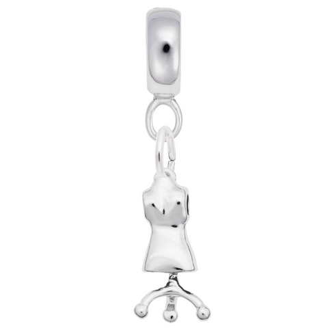 Dress Form Charm Dangle Bead In Sterling Silver
