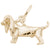Basset Hound Dog Charm in Yellow Gold Plated