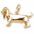 Basset Hound Dog charm in Yellow Gold Plated hide-image