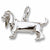 Basset Hound Dog charm in 14K White Gold hide-image