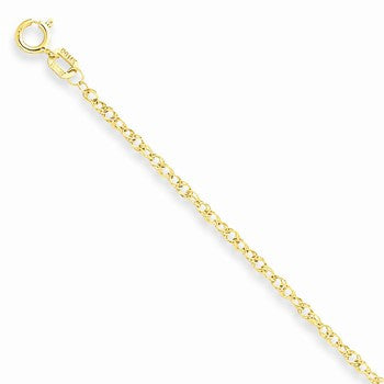 14K Yellow Gold Carded Cable Rope Chain