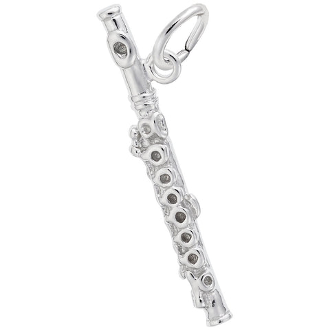 Flute Charm In Sterling Silver
