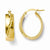14k Yellow Gold Polished & Diamond-cut Hoop Earrings