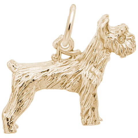 Schnauzer Dog Charm In Yellow Gold
