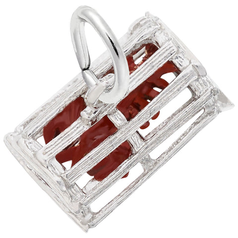 Lobster Trap Charm In Sterling Silver