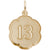 Number 13 Charm in Yellow Gold Plated