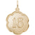 Number 16 Charm in Yellow Gold Plated