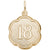 Number 18 Charm in Yellow Gold Plated