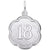 Number 18 Charm In Sterling Silver
