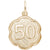 Number 50 Charm in Yellow Gold Plated