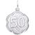 Number 50 Charm In 14K White Gold