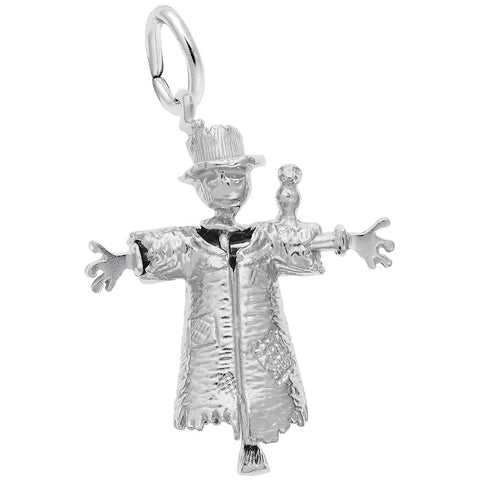 Scarecrow Charm In 14K White Gold