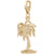 Palm Tree Charm in Yellow Gold Plated