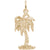 Palm Tree Charm in Yellow Gold Plated