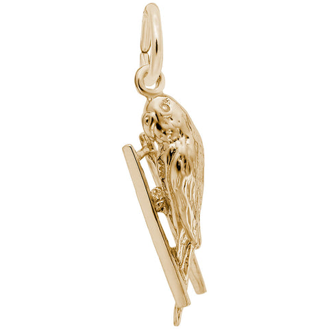 Budgie Charm In Yellow Gold