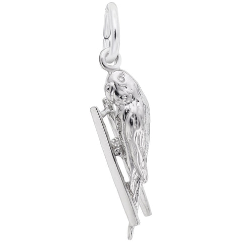 Budgie Charm In Sterling Silver