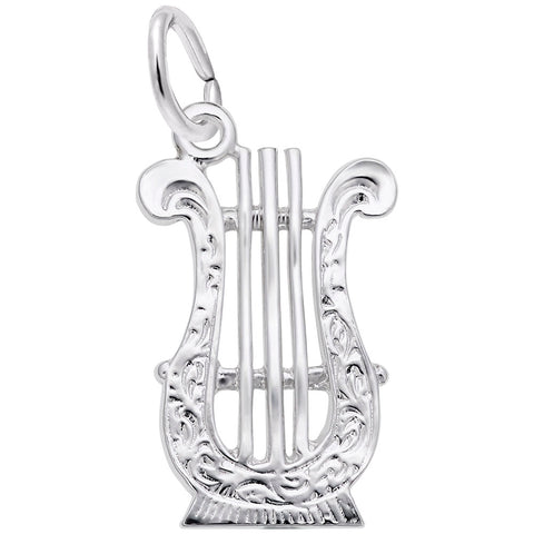 Lyre Charm In Sterling Silver