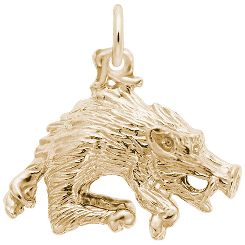 Wild Boar Charm in Yellow Gold Plated