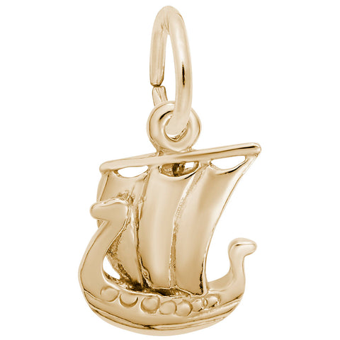 Sailboat Charm In Yellow Gold