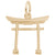 Japanese Tori Gate Charm in Yellow Gold Plated