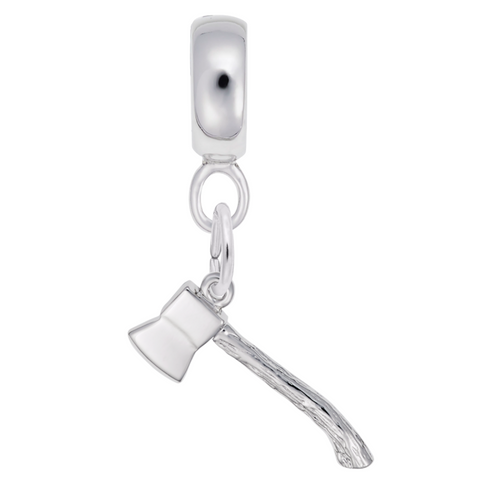 Axe Charm Dangle Bead In Sterling Silver