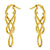 14k Yellow Gold elongated Italian hoop Earring, Jewelry Earrings