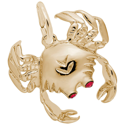 Crab Charm In Yellow Gold
