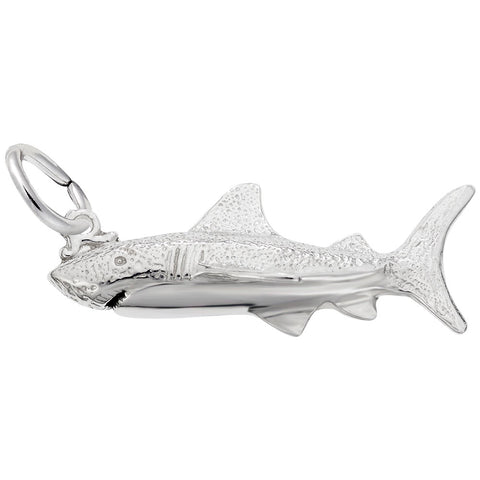 Shark Charm In Sterling Silver