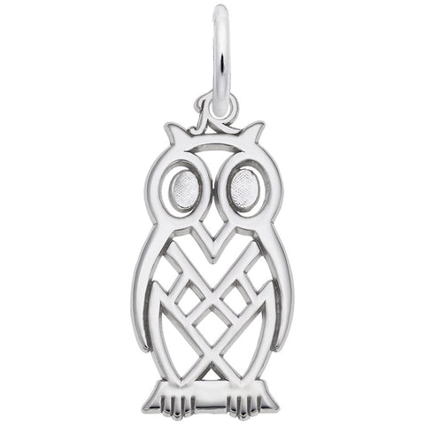Owl Charm In Sterling Silver