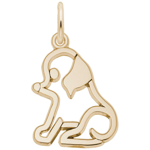 Dog Charm in Yellow Gold Plated