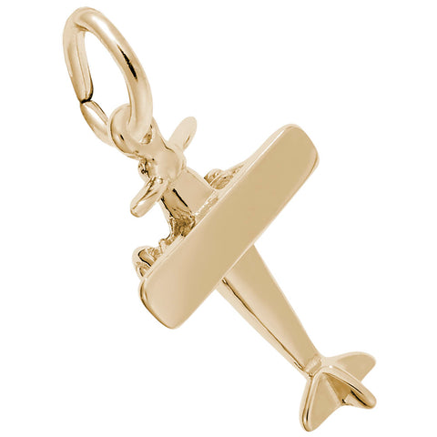Airplane Charm In Yellow Gold