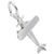 Airplane Charm In 14K White Gold