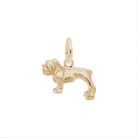 Bull Dog Charm in Yellow Gold Plated