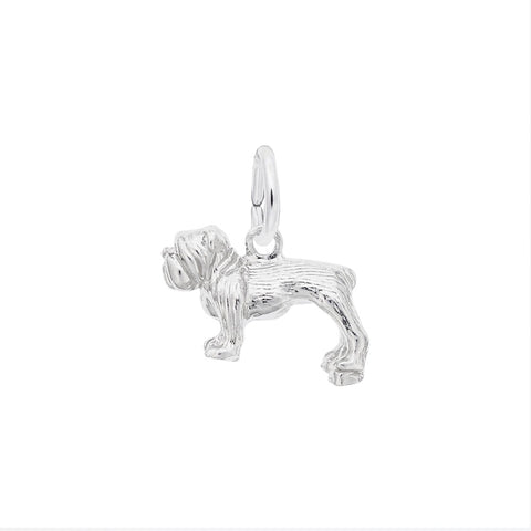 Bull Dog Charm In Sterling Silver