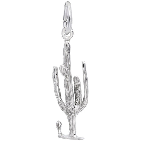 Cactus Charm In Sterling Silver