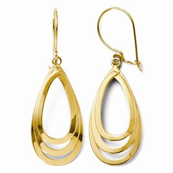 14k Yellow Gold Polished Dangle Earrings