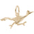 Road Runner Bird Charm in Yellow Gold Plated