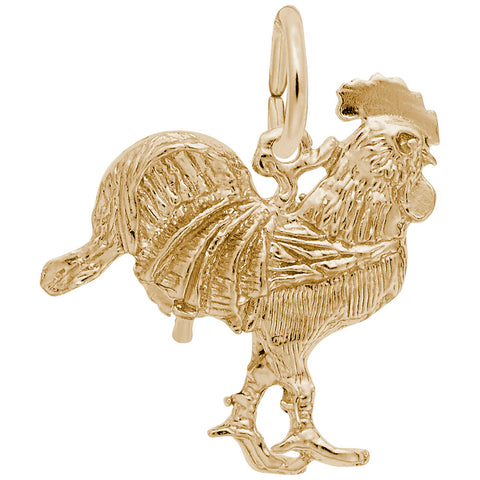 Rooster Charm in Yellow Gold Plated