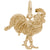 Rooster Charm in Yellow Gold Plated