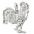 Rooster charm in 14K White Gold hide-image