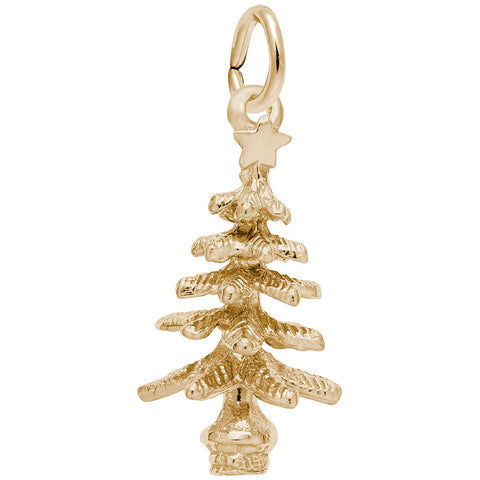 Christmas Tree Charm in Yellow Gold Plated